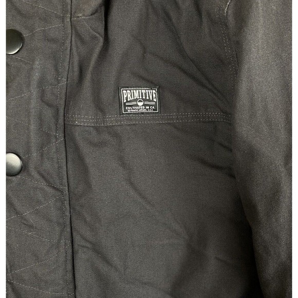 Primitive Skateboarding Jacket Men’s Medium Hooded Canvas Full Zip Button Lined - Picture 3 of 16